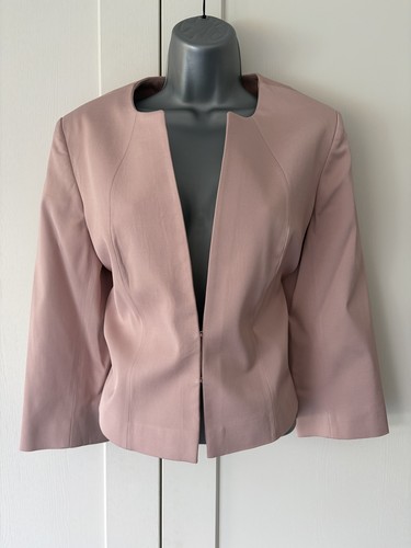 Elegant pink textured jacket - pink,